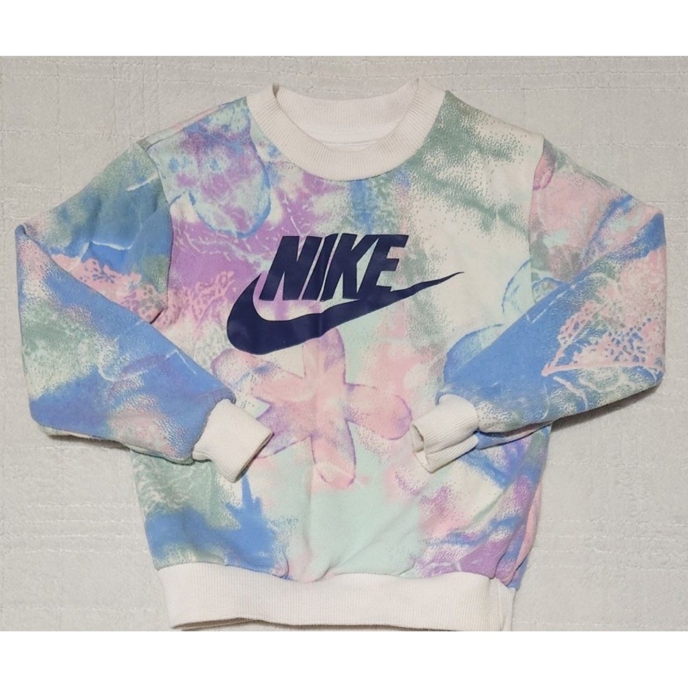 Nike Swoosh Logo Girl's Crew Neck Pullover‎ Sweatshirt Size XS 3-4 Years